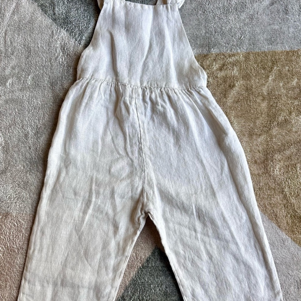 Zara Kids White linen Overalls - 2-3 size